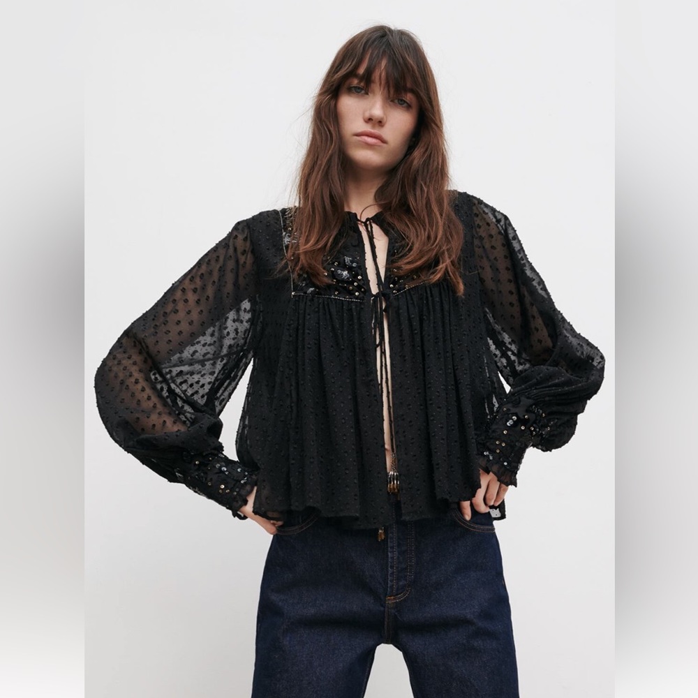 Sequin Dotted Mash top/Jacket